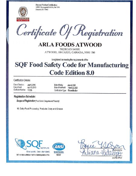 SQF Food Safety Code for Manufacturing Code Edition 8.0