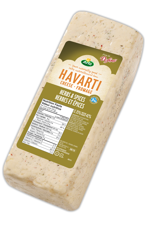 Havarti loaves Herbs & Spices 4.5 kg Arla Foods dairy product
